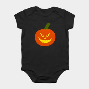 Halloween Evil Wicked Scary Pumpkin Face Baby Bodysuit